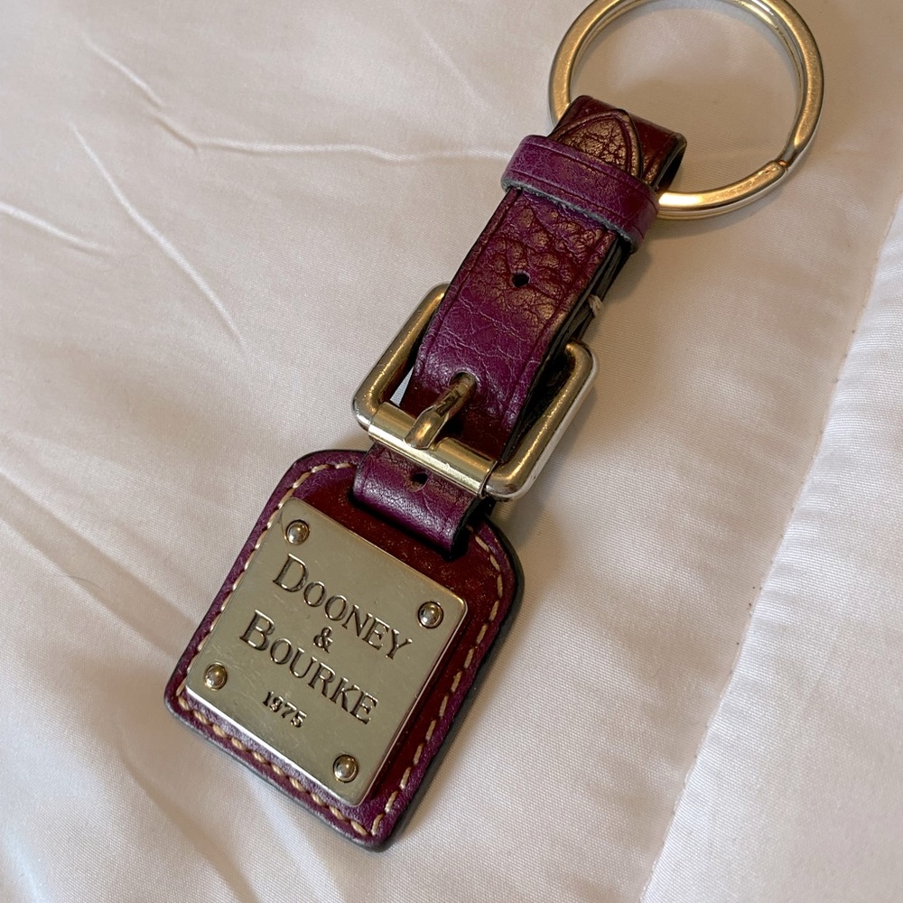 Dooney & Bourke Leather Strap Keychain - Purple